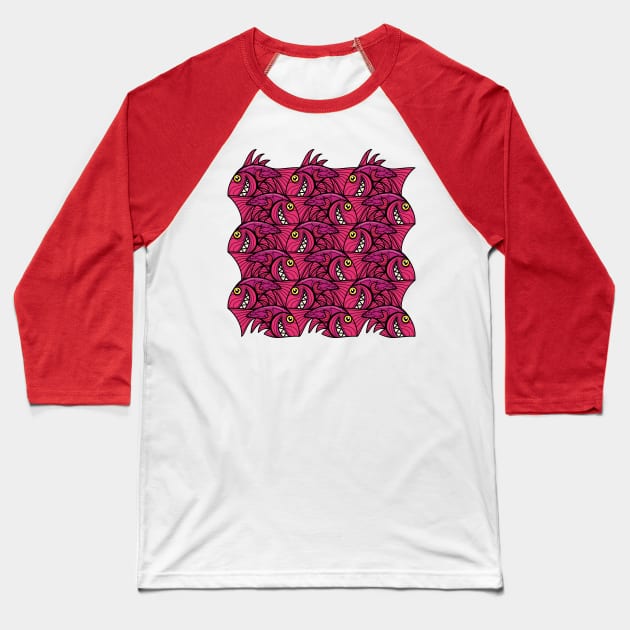 Escher fish pattern V Baseball T-Shirt by Maxsomma